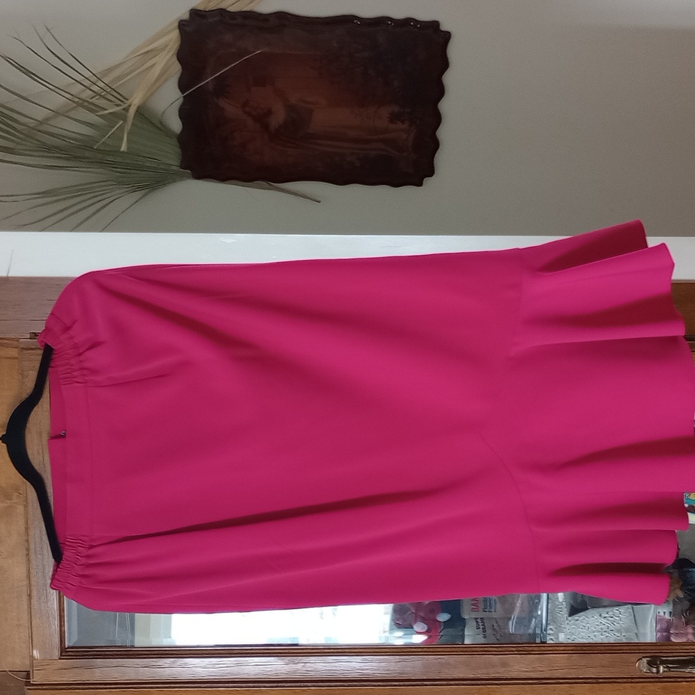 3 Pc Beautiful Bright Pink/White ruffle Spring/ Easter blazer skirt set! Fun - Picture 2 of 5
